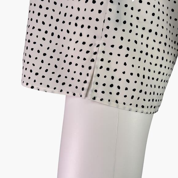 VINCE CAMUTO Abstract Polka Dot Sleeveless Blouse Top (White/Black | Size S) - Picture 7 of 9